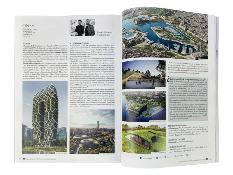 CIC ARCHITECTURE AND SUSTAINABILITY Magazine invited us to participate in its first selection of "Sustainable Architecture Studios 2022-2023", a space for reflection and opinion of more than 100 architecture studios on sustainability,